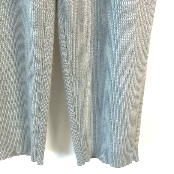 Sally LaPointe R/19 Grey Cashmere-Blend Ribbed Knit Cropped Culottes - Picture 5 of 8